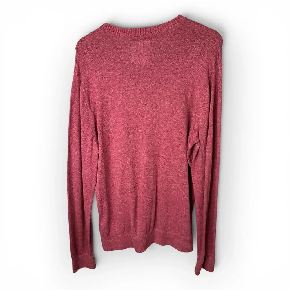 Hollister Mens Large Maroon Knit Sweater Large Long Sleeve Preppy Y2K Logo